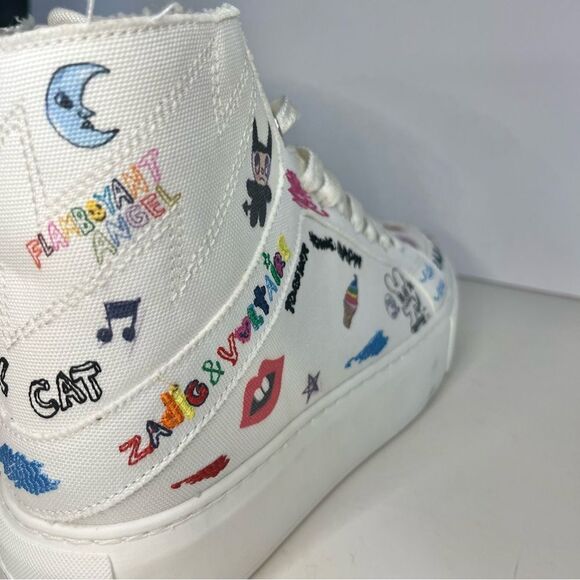 Zadig and Voltaire LA Flash Platform ZV1747 High Tops White/multicolor, 5 NIB - Picture 12 of 13